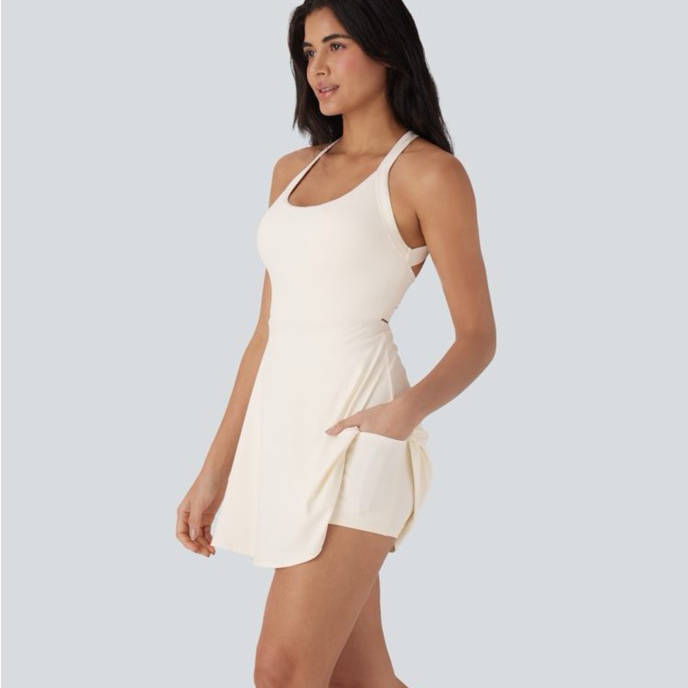 Halara Backless Twisted Active Dress – Egret New w/Tags